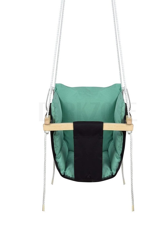 DARKZONE Swing for Kids | Jhula for Kids/Baby | Baby Swing Hanging Indoor Outdoor | Baby Garden Swing with 2 Pillows - (6 Months to 4 Years, Up to 20 Kg, B Green) - Image 2